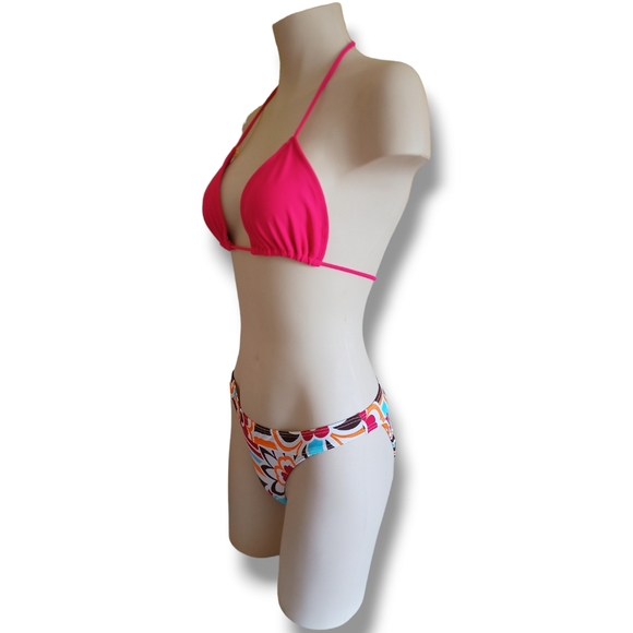 💥 Women's Pink Classic Halter Triangle Bikini Bra Top - Picture 9 of 16